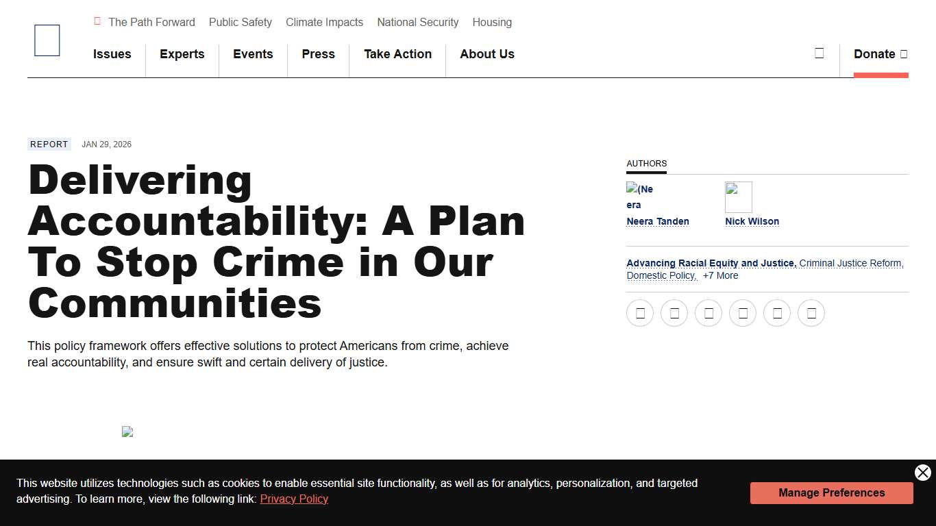 Delivering Accountability: A Plan To Stop Crime in Our Communities - Center for American Progress